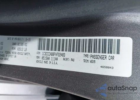 2015 Chrysler 200 Limited из США, поврежденный, VIN 1C3CCCAB8FN722483